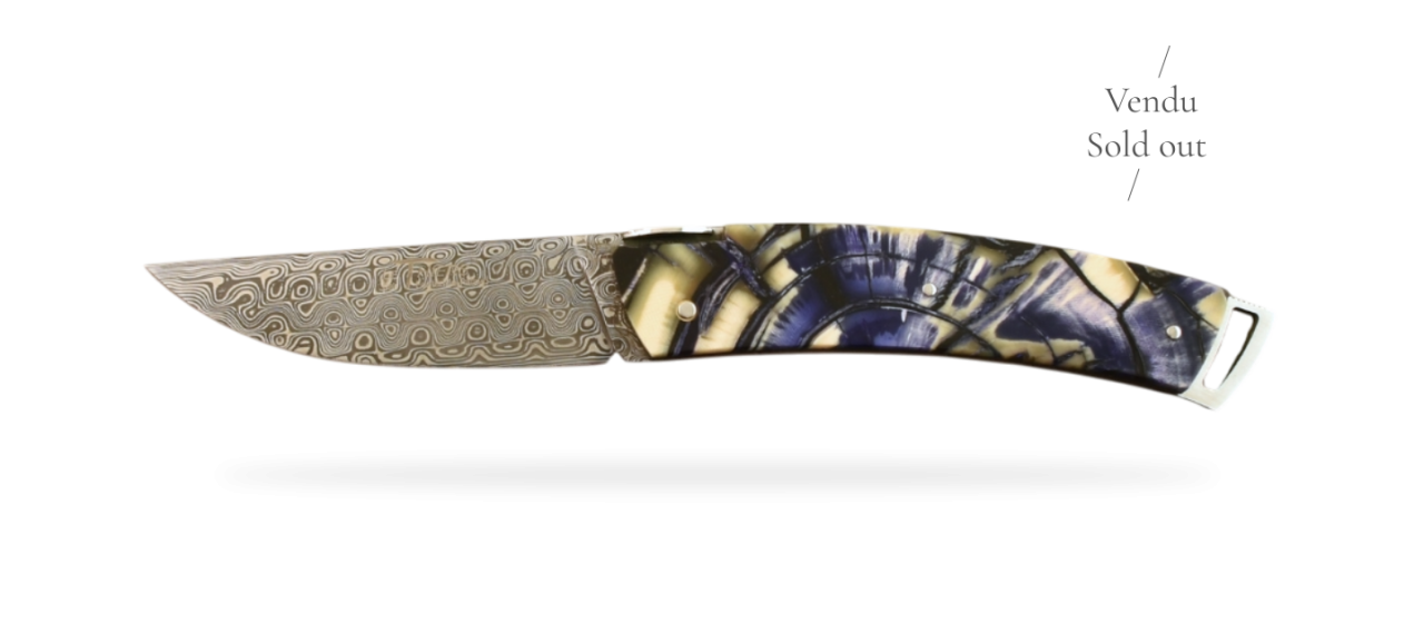 Le Thiers® Gentleman Damascus Mammoth slice & Engraving