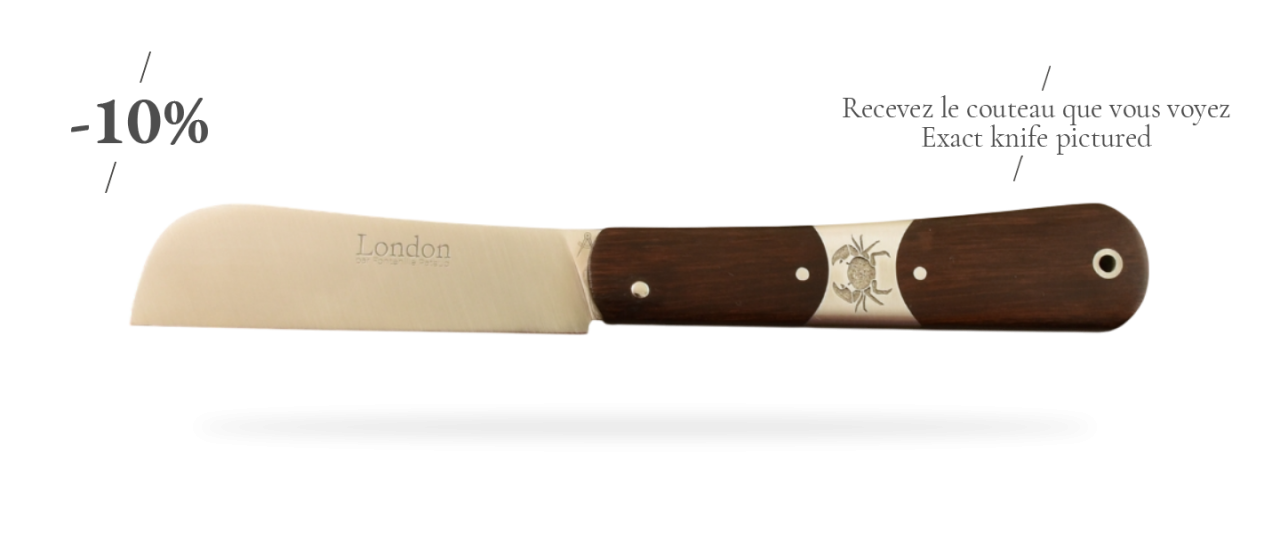 London 9 cm Ironwood and engraved Crabe