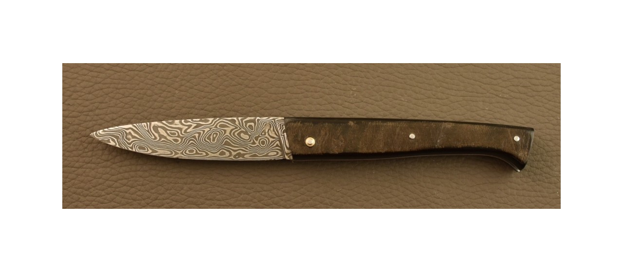 Lombard Damascus Buffalo bark Knife