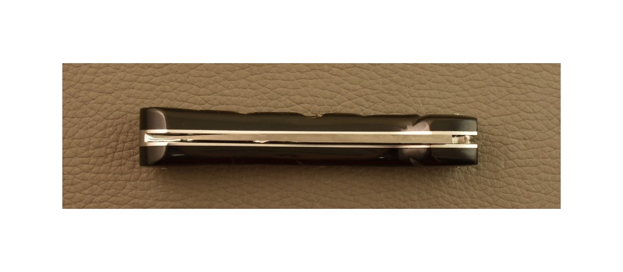 Couteau Vendetta Corse Damas Plein Manche Buffle Brut