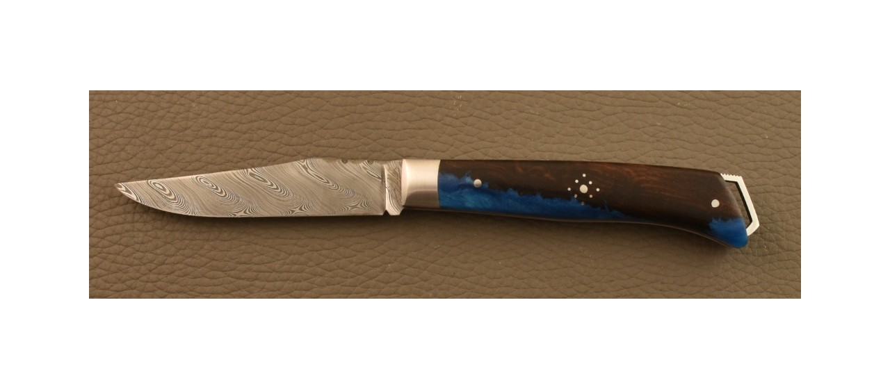 Couteau Le Saint-Bernard 11 cm Damas Hybride Bois de Fer