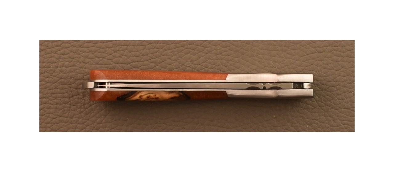 Corsican Sperone Damascus Range Hybrid Juniper burl knife