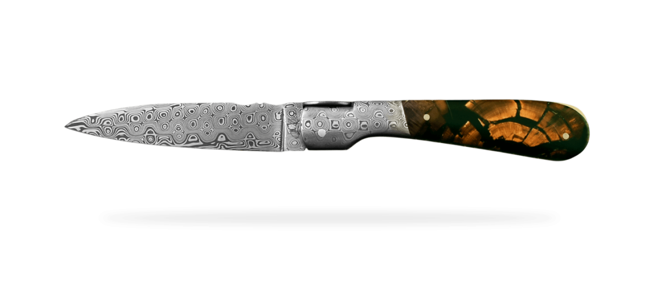 Corsican Pialincu Damascus range Brown Mammoth slice Delicate file work