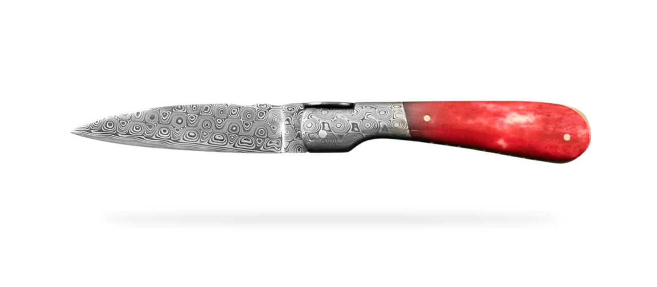 Corsican Pialincu Damascus range Red Bone, Delicate file work