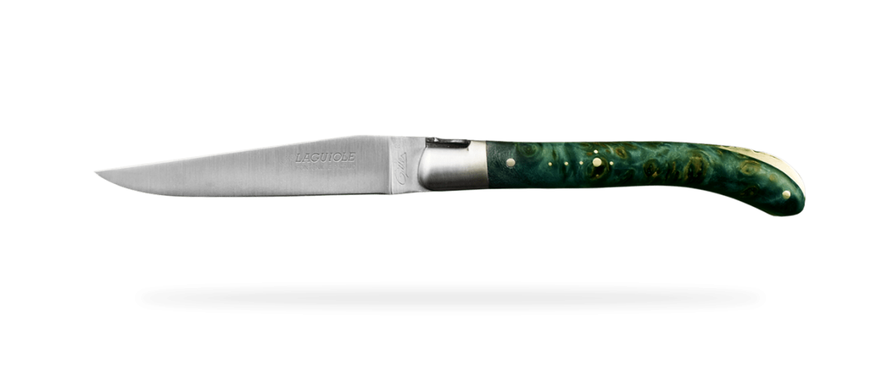 Laguiole Le Pocket Classique Loupe de Peuplier Bleue