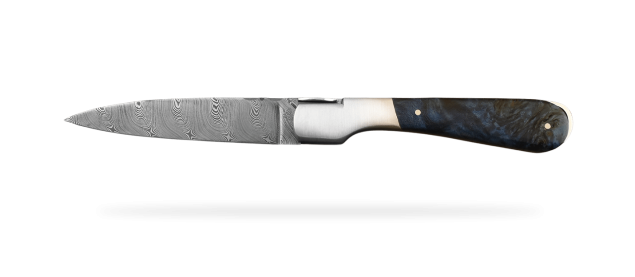 Corsican Sperone Damascus Range Stabilized Blue poplar burl