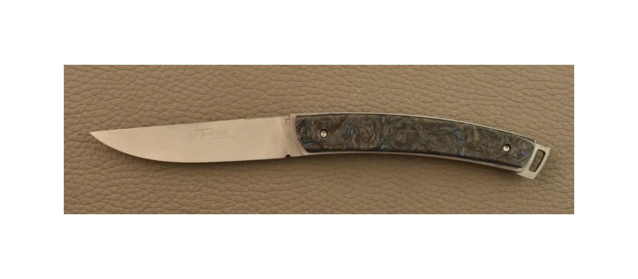 Le Thiers® Nature Fat Carbon Blue Dark Matter knife
