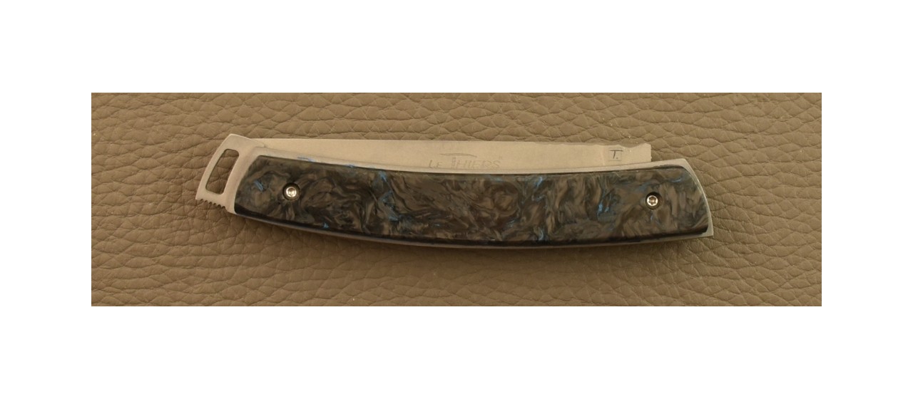 Le Thiers® Nature Fat Carbon Blue Dark Matter knife