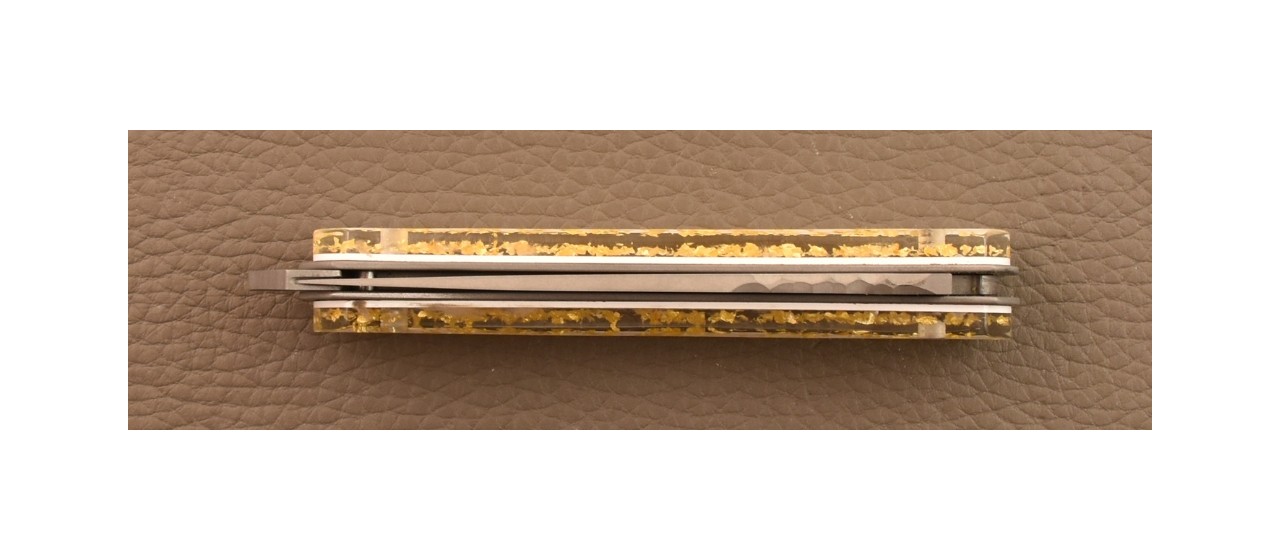 Couteau Le Thiers® Nature Plein Manche Feuilles d'or