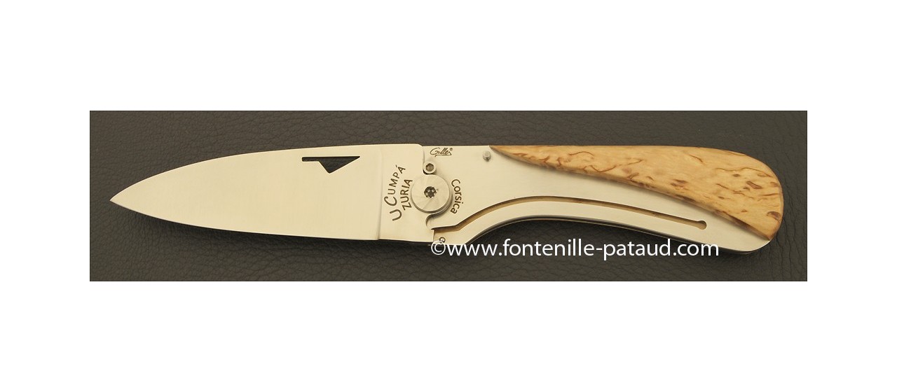 Corsican U Cumpa knife Classic range Curly birch