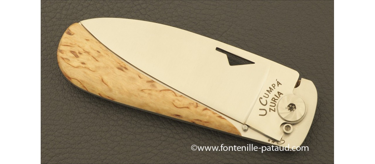 Corsican U Cumpa knife Classic range Curly birch