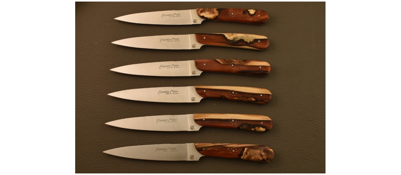 Boîte de 6 couteaux Eleganza Corsa Hybride Genévrier