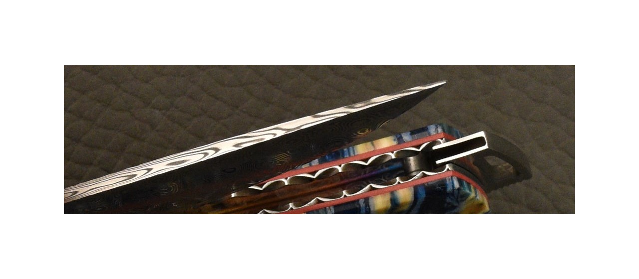 Couteau Le Thiers® Nature Damas Molaire de mammouth