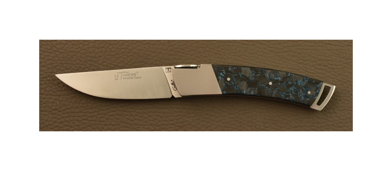 Le Thiers® Gentleman Blue Carbon Glitter knife