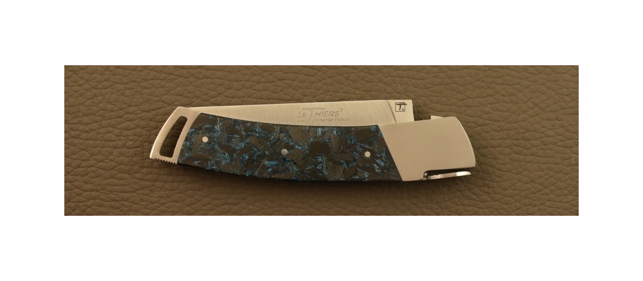Le Thiers® Gentleman Blue Carbon Glitter knife
