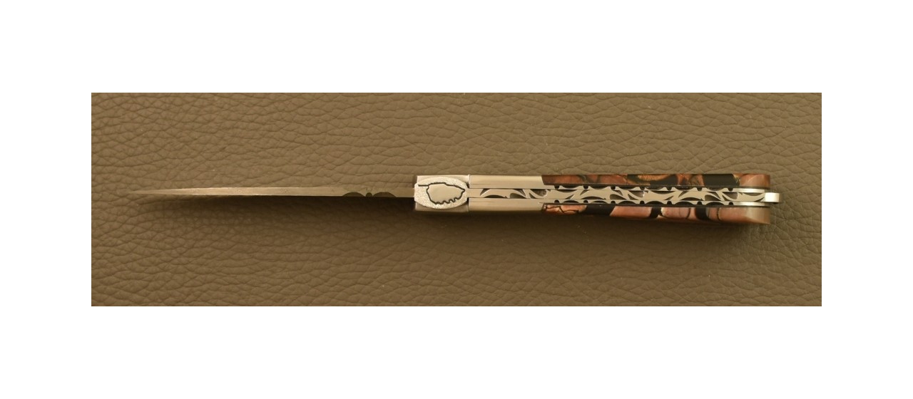 Couteau Sperone Corse Guilloché Damas Tranche de Mammouth