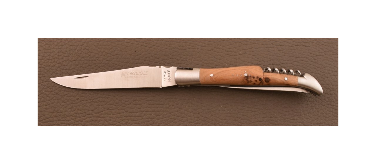 Laguiole Traditional 12 cm Corkscrew & Awl Juniper burl knife