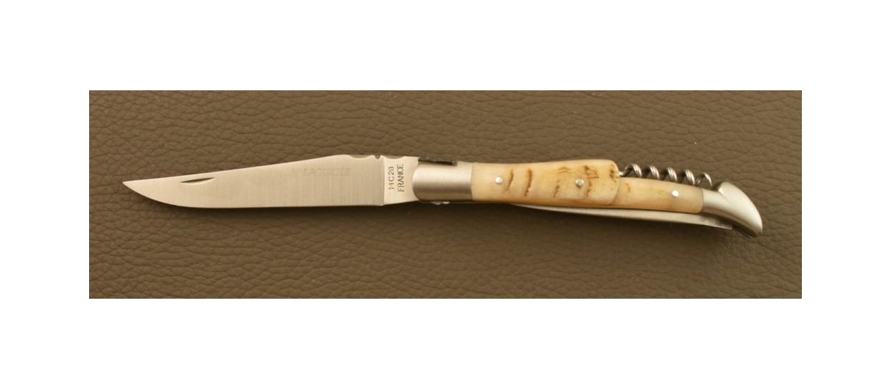 Laguiole Traditional 12 cm Corkscrew & Awl Ram horn knife