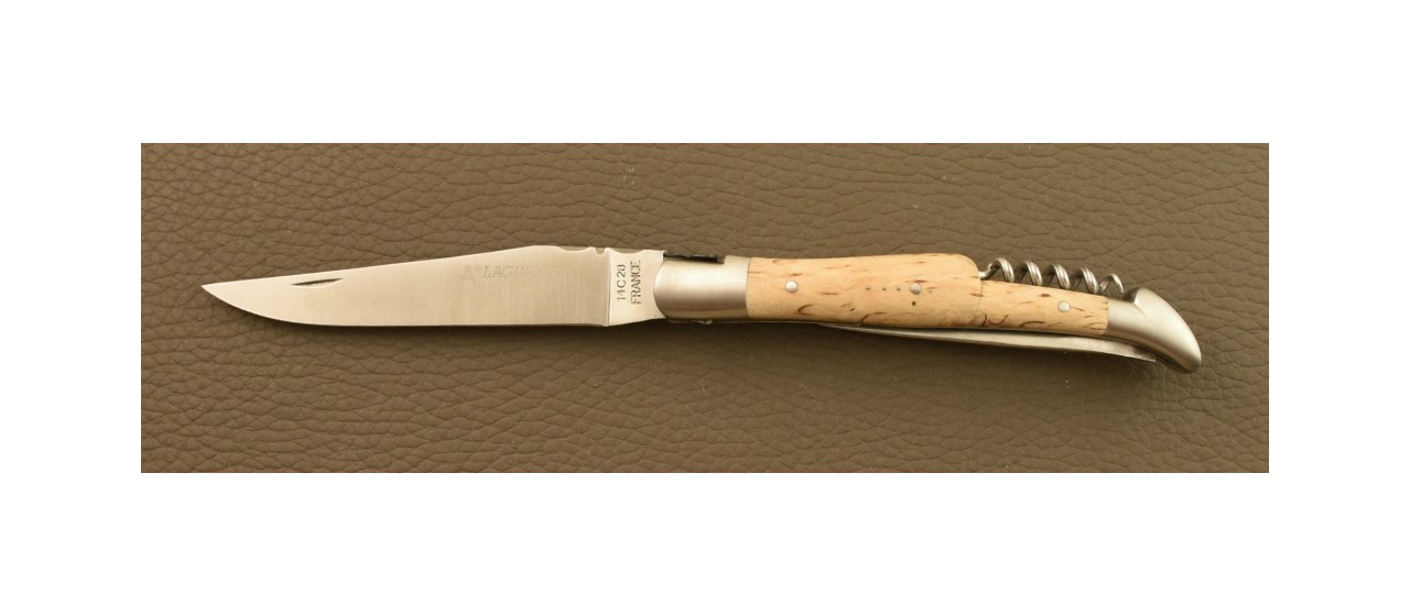 Couteau Laguiole Traditionnel 12 cm Tire-Bouchon & Poinçon Bouleau