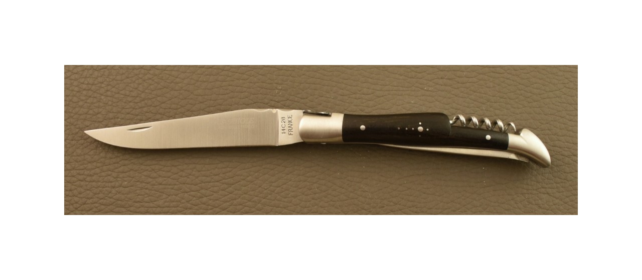 Laguiole Traditional 12 cm Corkscrew & Awl Ebony knife
