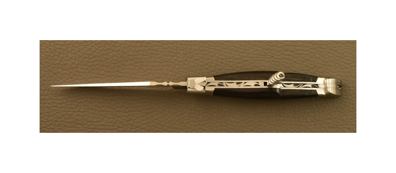 Couteau Laguiole Traditionnel 12 cm Tire-Bouchon & Poinçon Ebène