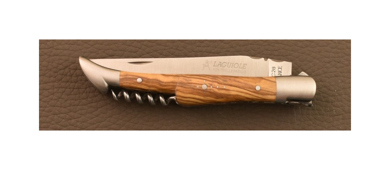 Laguiole Traditional 12 cm Corkscrew & Awl Olivewood knife