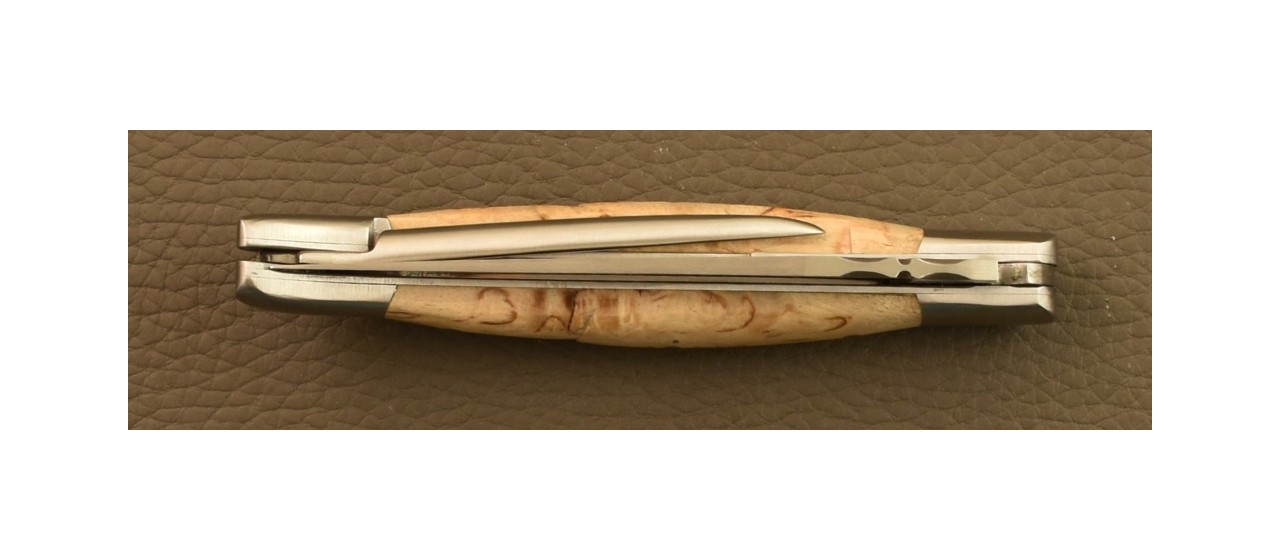 Laguiole Traditional 12 cm Corkscrew & Awl Curly birch knife