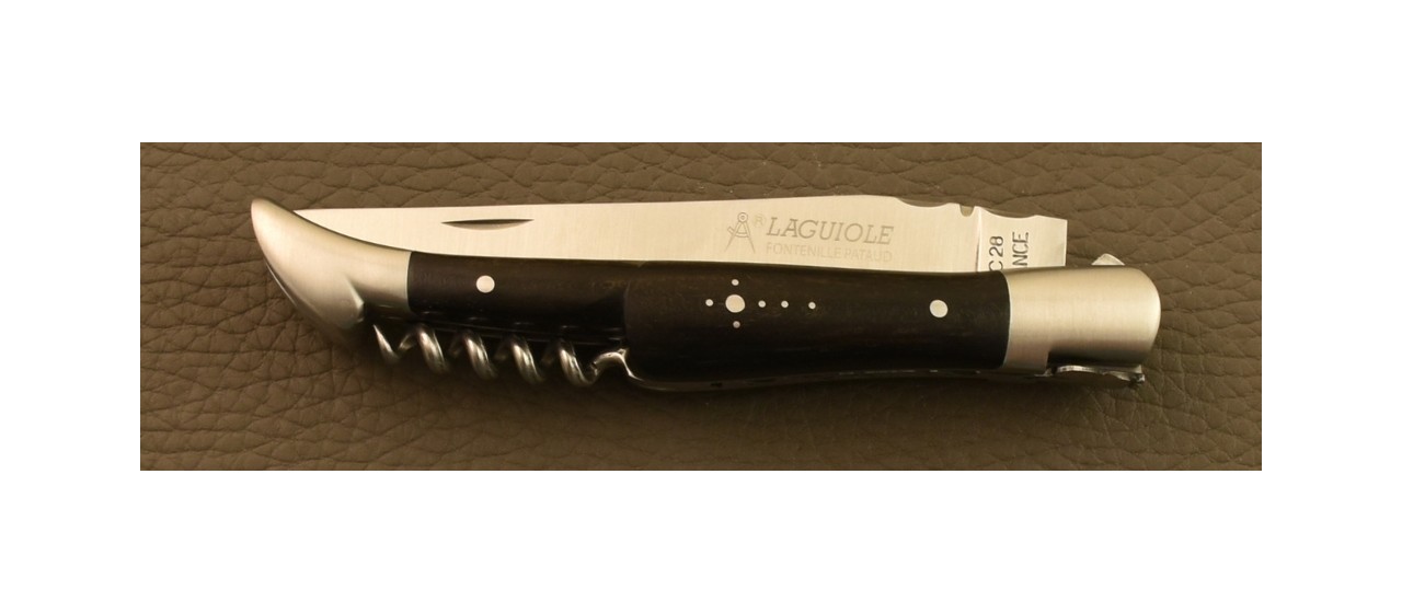 Couteau Laguiole Traditionnel 12 cm Tire-Bouchon & Poinçon Ebène