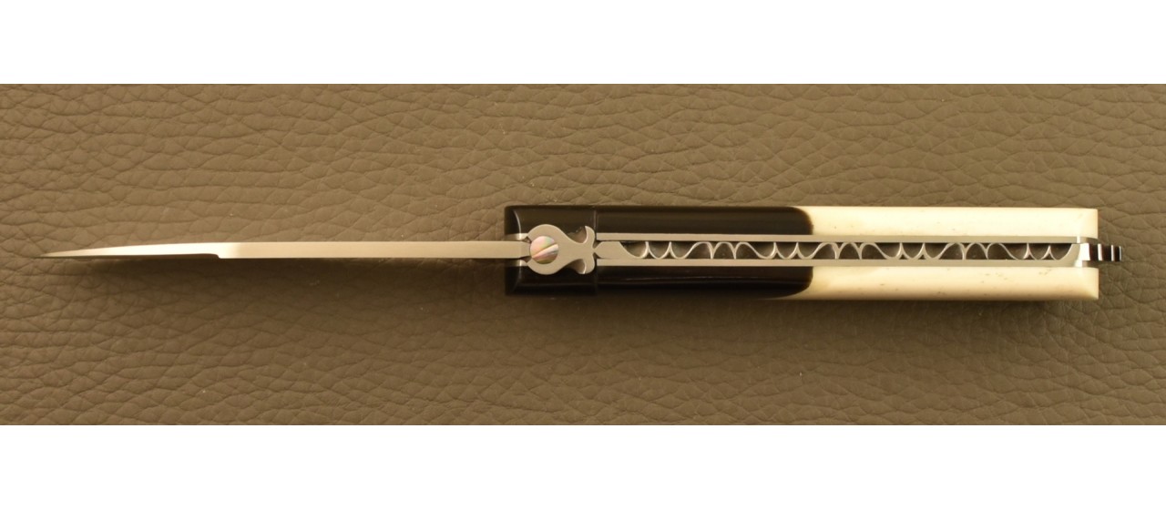 5 Coqs knife Classic Range Black Buffalo Horn and Real bone