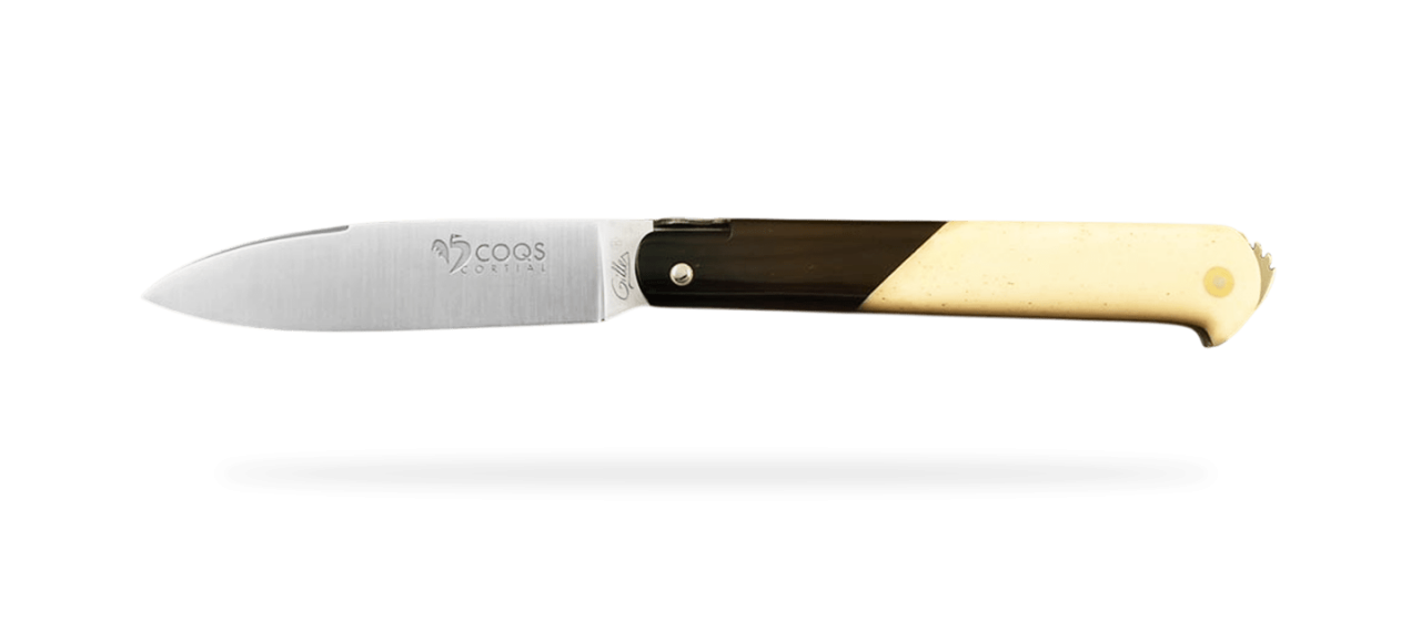 5 Coqs knife Classic Range Black Buffalo Horn and Real bone
