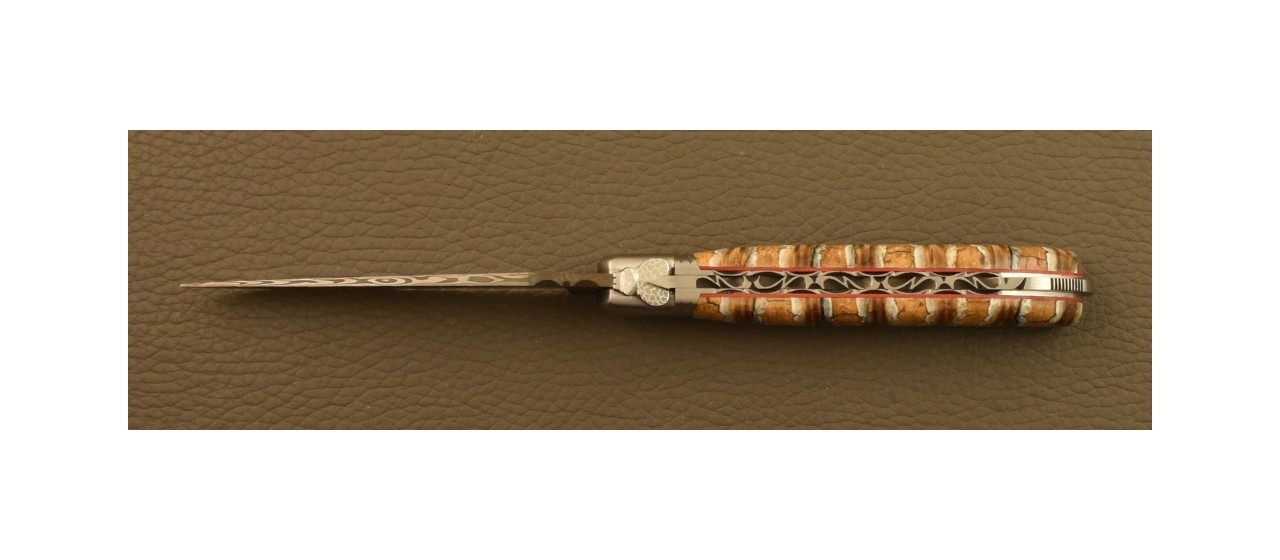 Couteau Laguiole Nature Damas Molaire de Mammouth