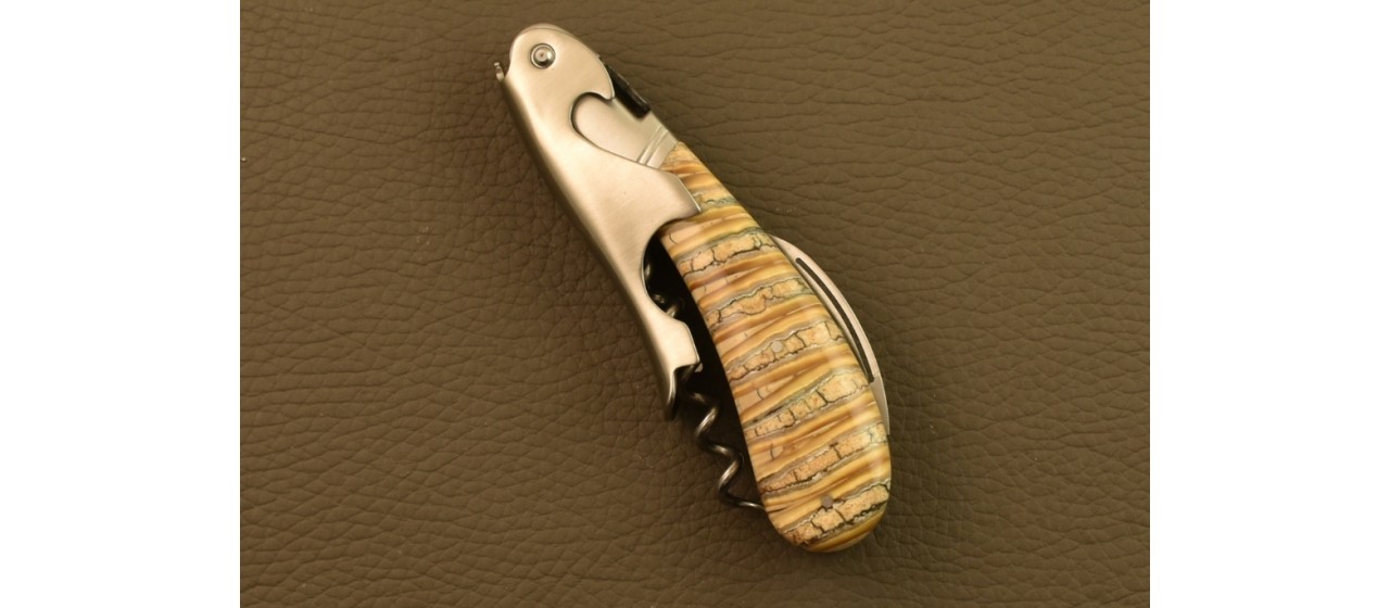 Sommelier Laguiole Magnum Guilloché Molaire de mammouth fossile beige