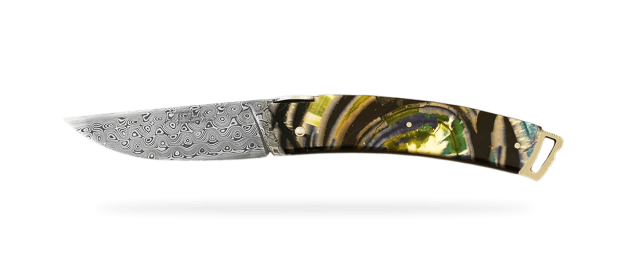 Le Thiers® Gentleman Damascus Full Handle Mammoth slice