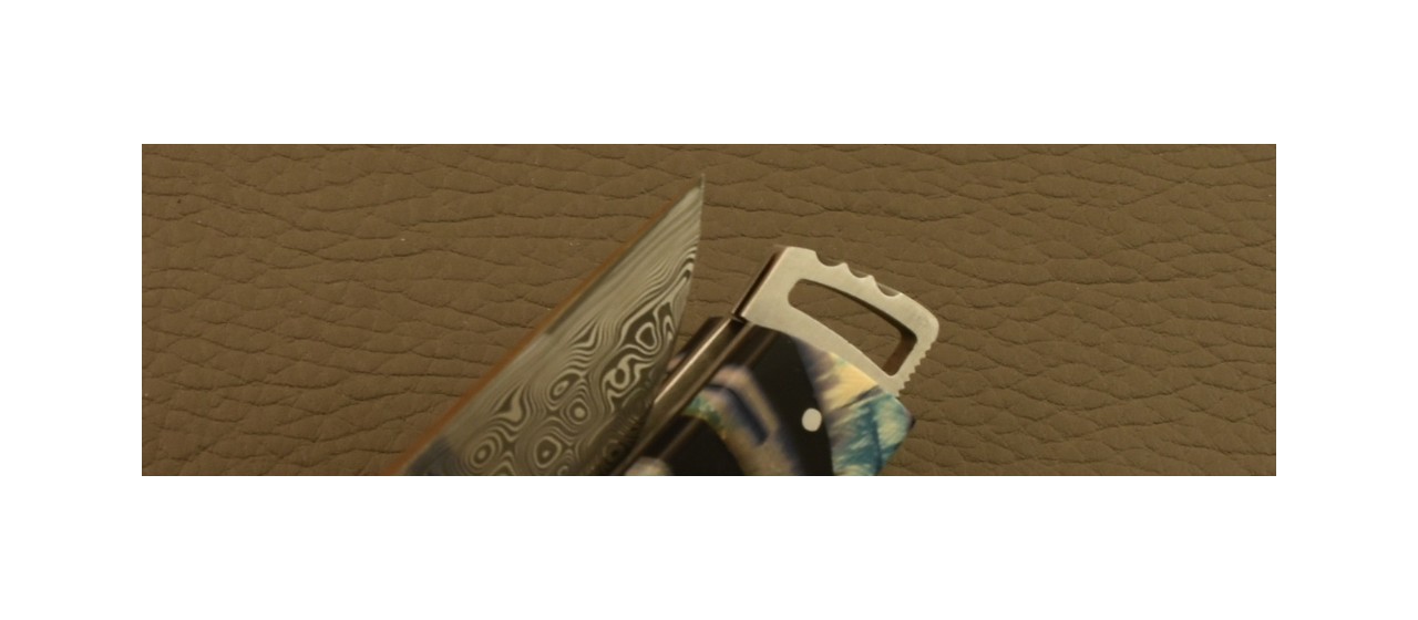 Le Thiers® Gentleman Knife Damascus Full Handle Mammoth slice