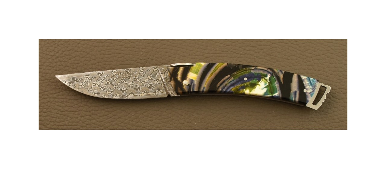 Couteau Le Thiers® Gentleman Damas Plein Manche Tranche de Mammouth