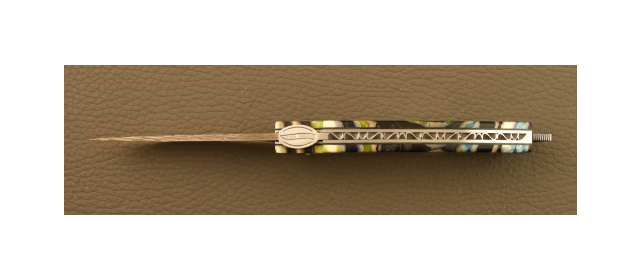 Couteau Le Thiers® Gentleman Damas Plein Manche Tranche de Mammouth