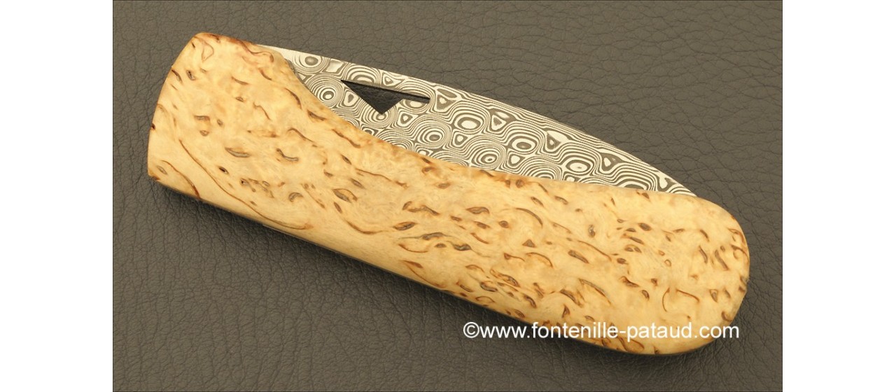Corsican U Cumpa knife Damascus Range Curly birch