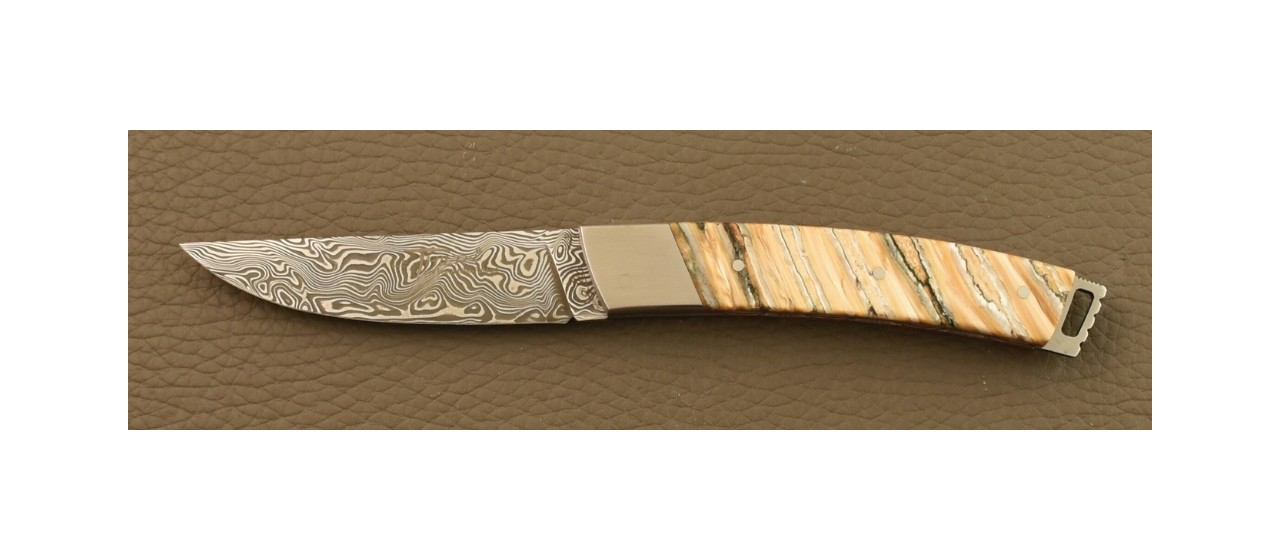 Couteau Le Thiers® Pocket Damas Molaire de Mammouth