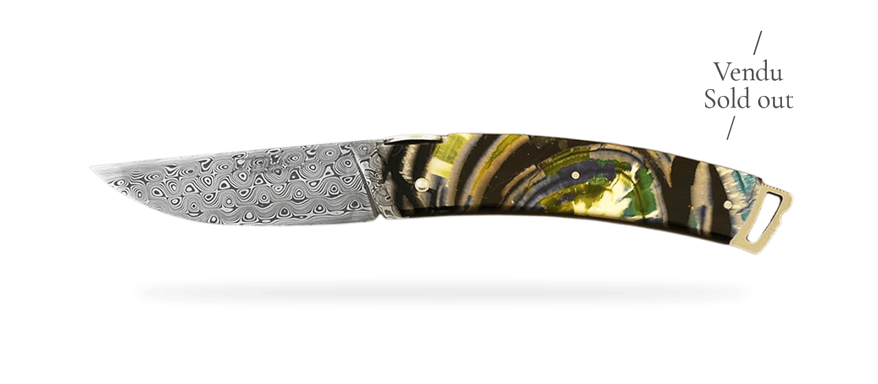 Le Thiers® Gentleman Damascus Full Handle Mammoth slice