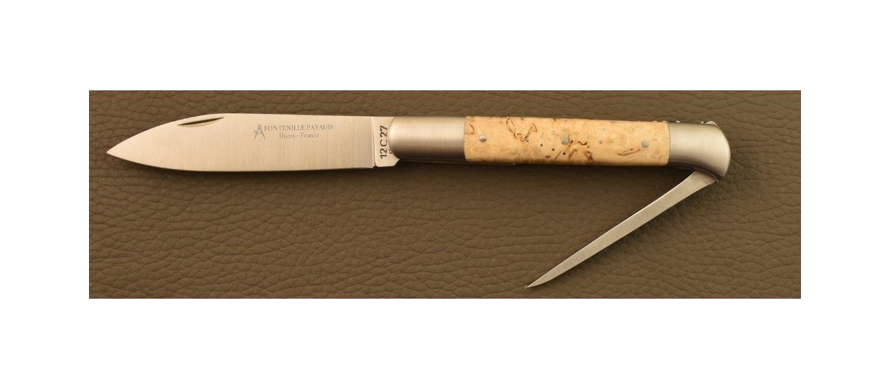Issoire shepherd's knife & awl Curly birch