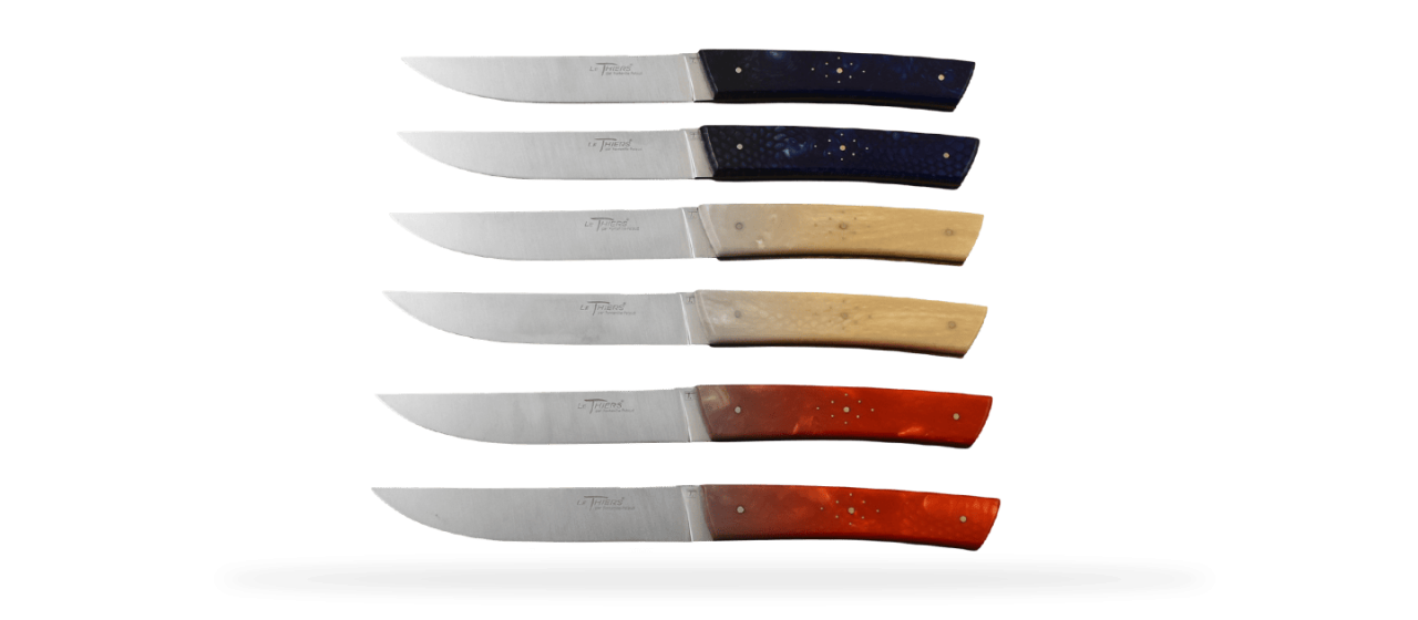 Set of 6 Le Thiers® knives Juma Tricolor Snakeskin