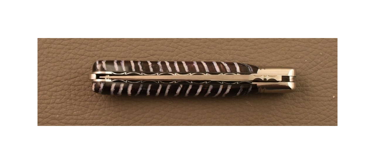 Laguiole Nature knife Damascus Range Molar tooth of Mammoth