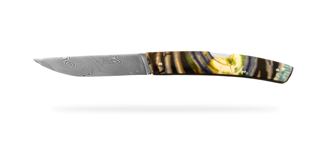 Le Thiers® Advance Damascus Full Handle Mammoth slice