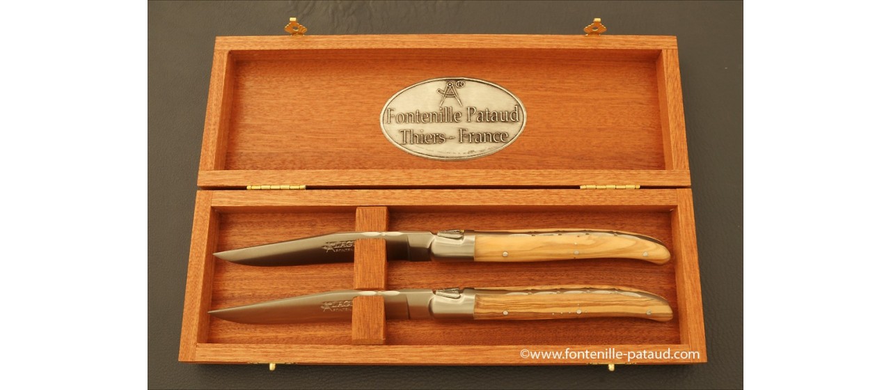 Laguiole Forged Steak Knives Karelian Birch by fontenille pataud - Laguiole  Imports