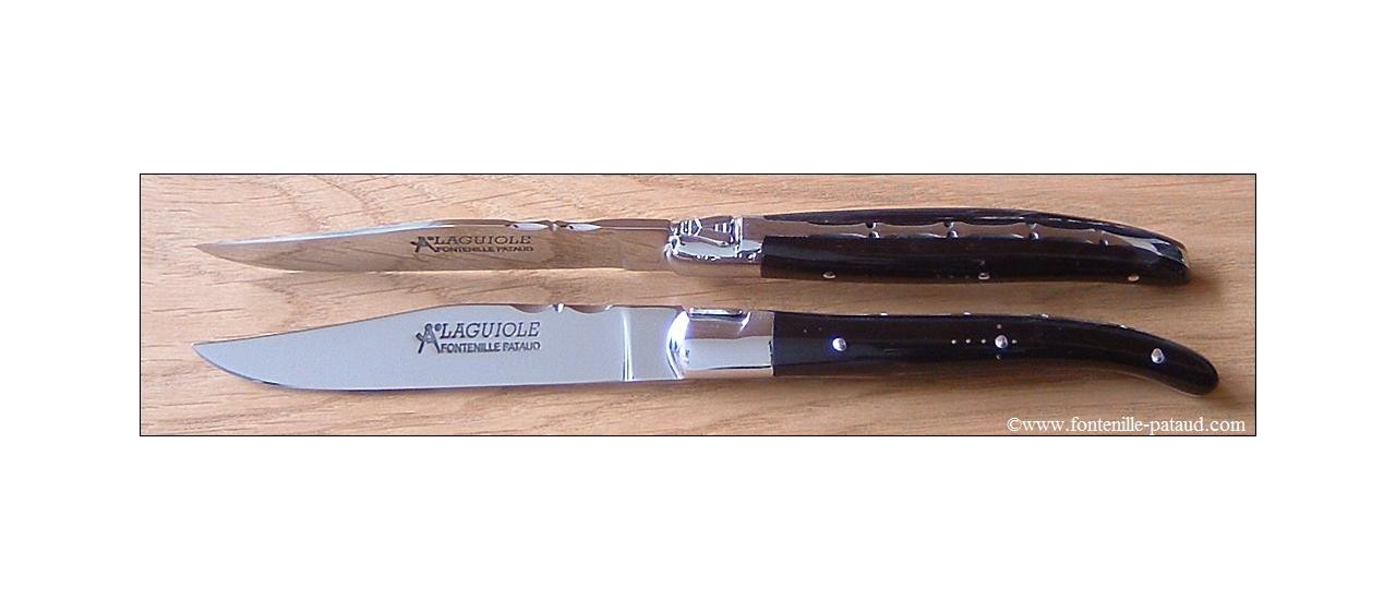 Laguiole Forged Steak Knives Black Horn Tip