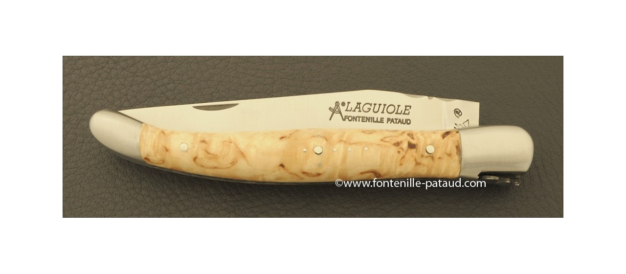 Laguiole knife handmade in France with taditional bee and shepherd's cross inlayed