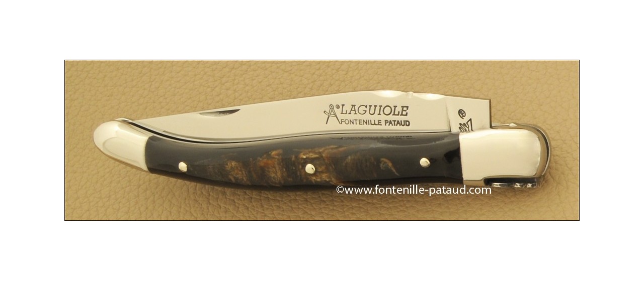 French laguiole knife real buffalo bark handle