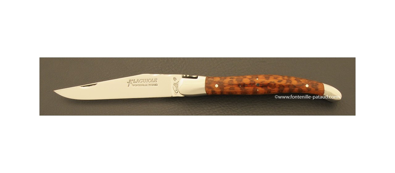 Snakewood laguiole nife with traditional sherpherd's croos