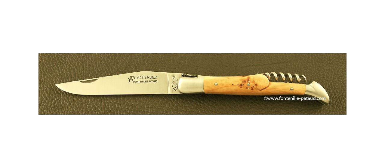 Laguiole Knife Picnic Guilloche Range Juniper Burl