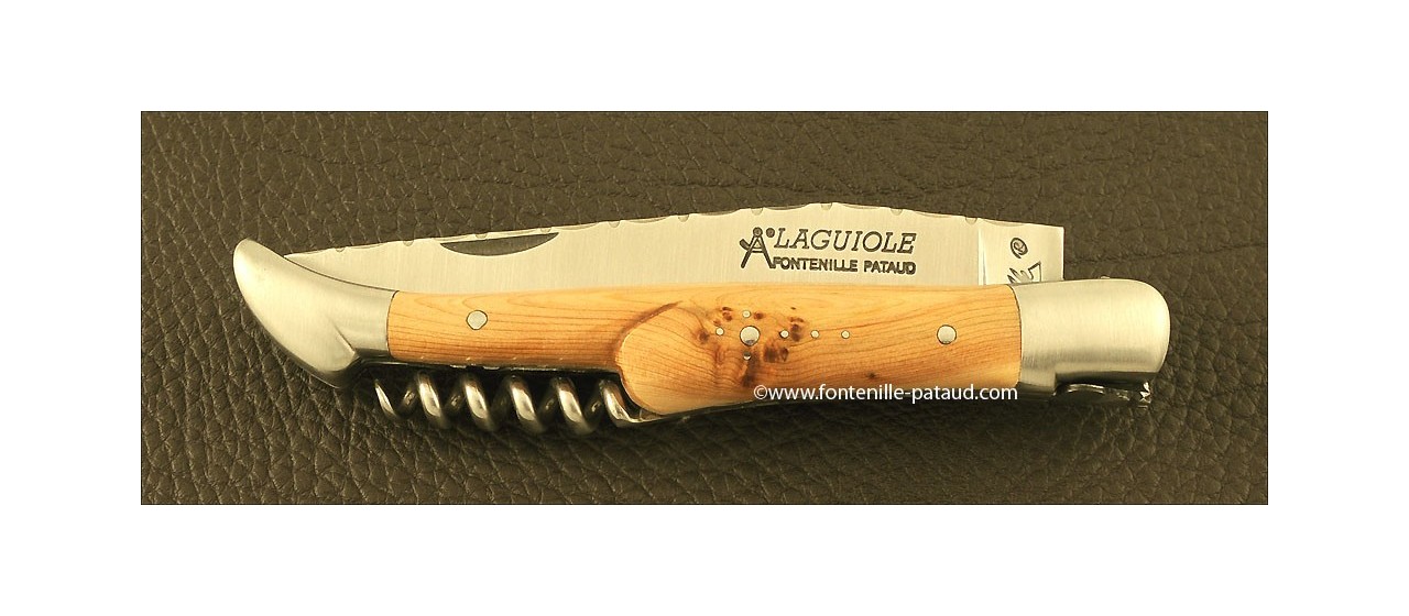 Laguiole Knife Picnic Guilloche Range Juniper Burl